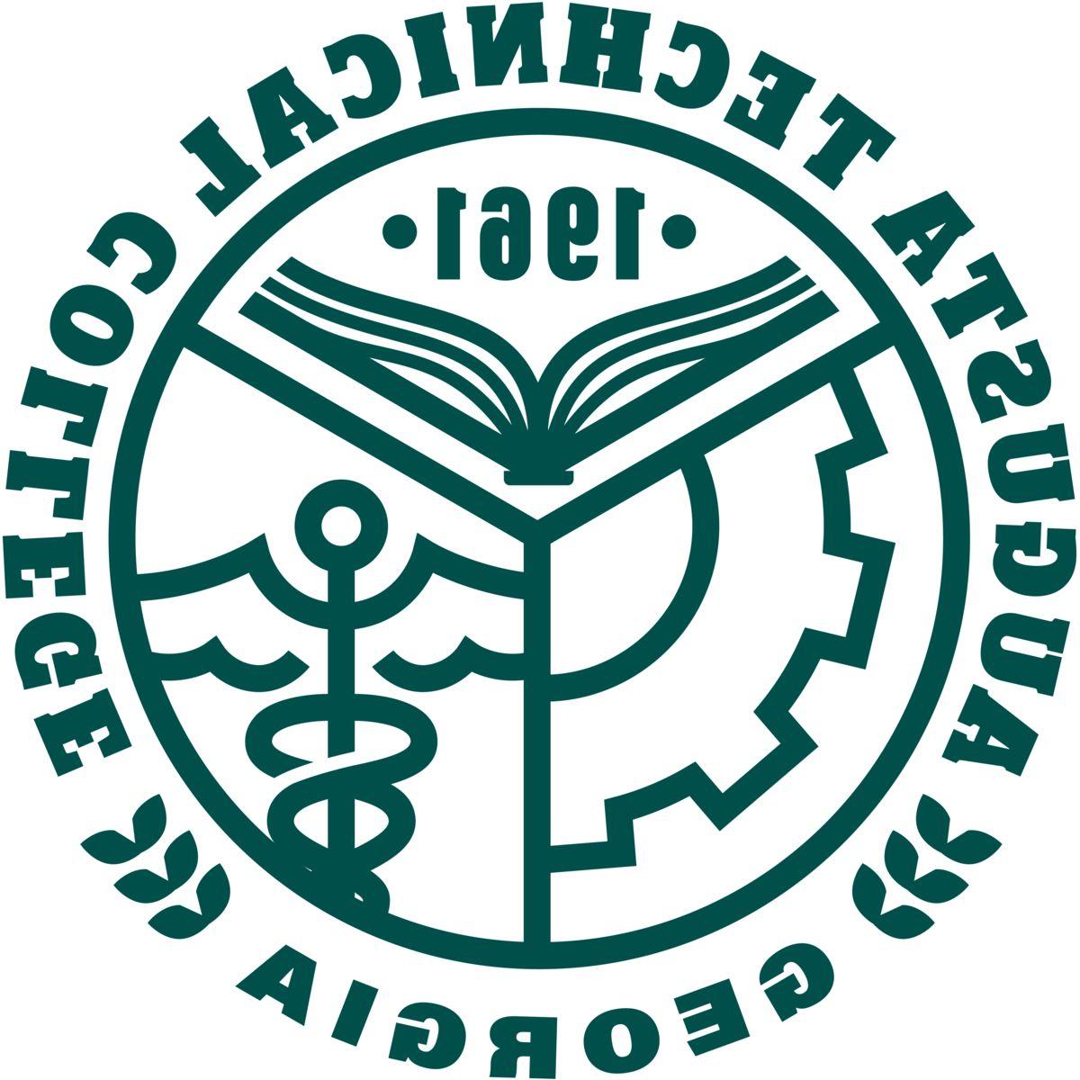 买世界杯app推荐 seal in Heritage Green composed of the words 买世界杯app推荐 circling the top 3/4s of a circular outline. The word Georgia is centered at the bottom outside the circular outline, separated from the words 奥古斯塔 and College by three stylized laurel leaves. The inner part of the circular outline is divided into three sections by lines forming a capitalzed Y. The upper section includes the image of an open book as seen from the bottom edge with the year 1961 above it framed by two small diamonds. The bottom left section contains an outline of a gear with the hollow center of the gear opening to the center of the Y. The bottom right section contains the outline of a caduceus. 